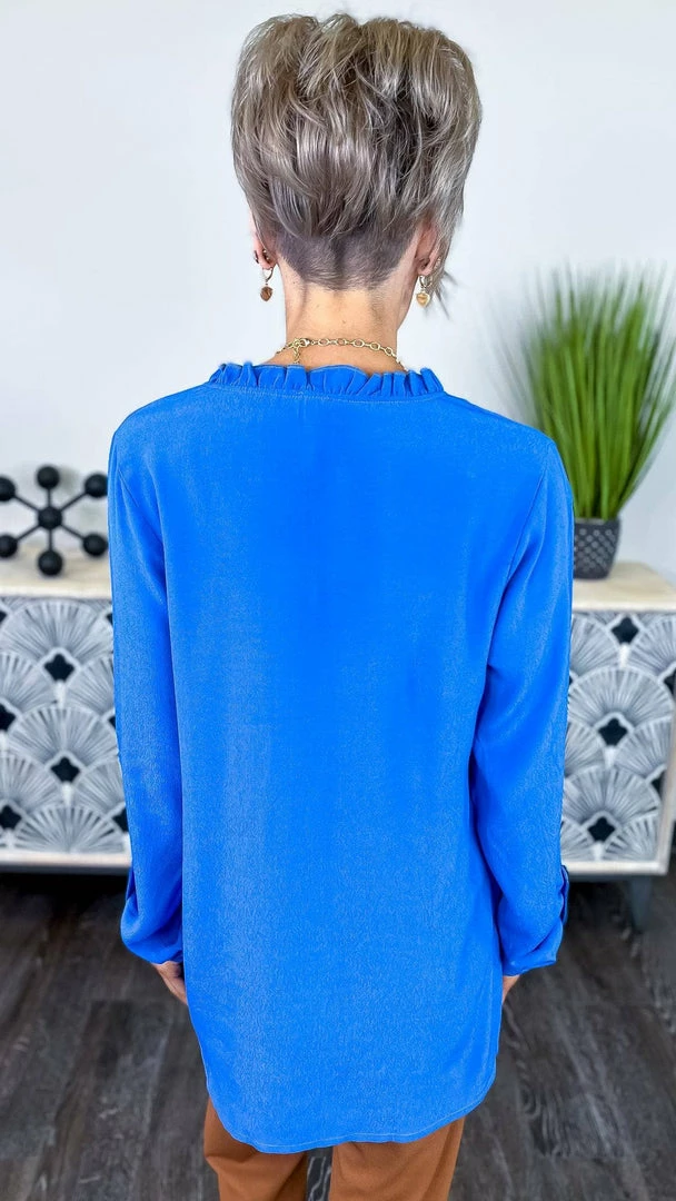 The ZigZag Stripe TOPS & TUNICS Blue Business Best Top