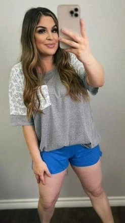 The ZigZag Stripe Blue Campus Crush Shorts [NO RETURNS]