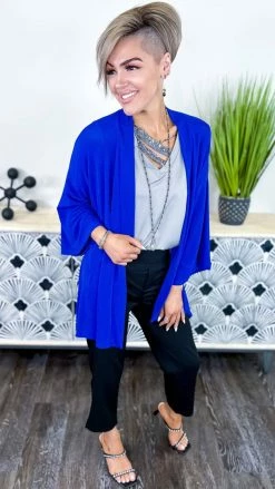 The ZigZag Stripe Blue Chime In Cardigan