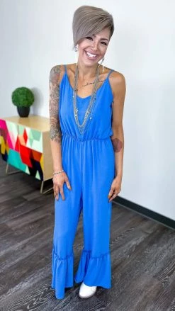 The ZigZag Stripe JUMPSUITS & ROMPERS Blue City Dreamer Jumpsuit