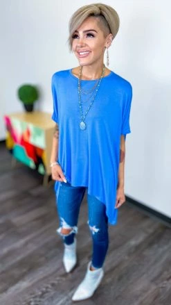 The ZigZag Stripe Blue City Rhythm Top TOPS & TUNICS