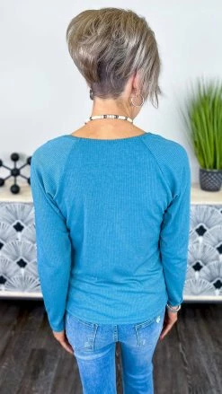 The ZigZag Stripe Blue Daring Beauty Top TOPS & TUNICS