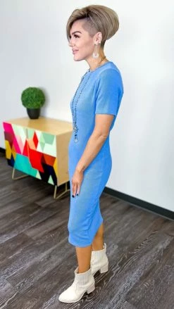 The ZigZag Stripe DRESSES Blue Embracing Us Dress