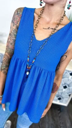 The ZigZag Stripe TOPS & TUNICS Blue Enhanced View Top