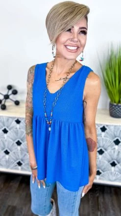 The ZigZag Stripe TOPS & TUNICS Blue Enhanced View Top