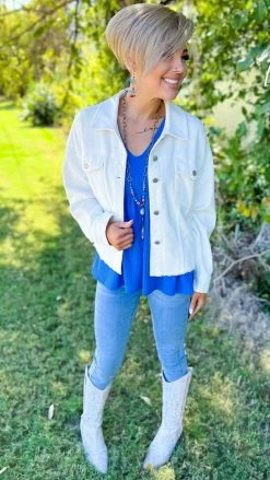 The ZigZag Stripe TOPS & TUNICS Blue Enhanced View Top