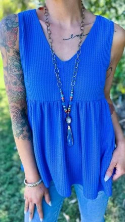 The ZigZag Stripe TOPS & TUNICS Blue Enhanced View Top