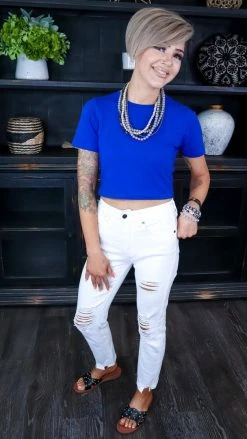 Zenana TOPS & TUNICS Blue Friendly Retreat Top [NO RETURNS]