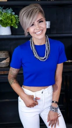 Zenana TOPS & TUNICS Blue Friendly Retreat Top [NO RETURNS]