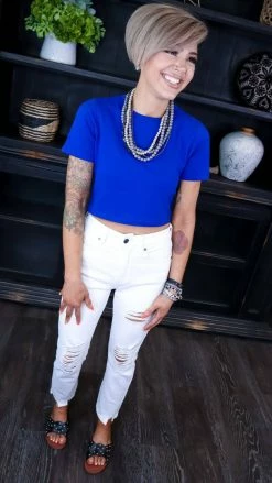 Zenana TOPS & TUNICS Blue Friendly Retreat Top [NO RETURNS]