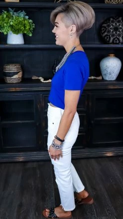 Zenana TOPS & TUNICS Blue Friendly Retreat Top [NO RETURNS]