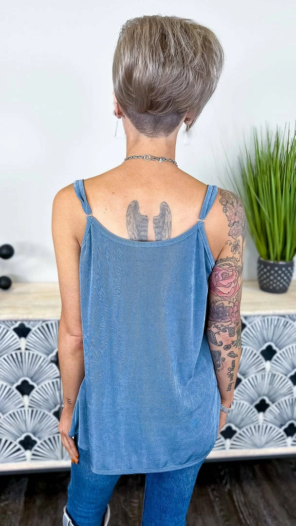 The ZigZag Stripe TOPS & TUNICS Blue Glam Gal Tank