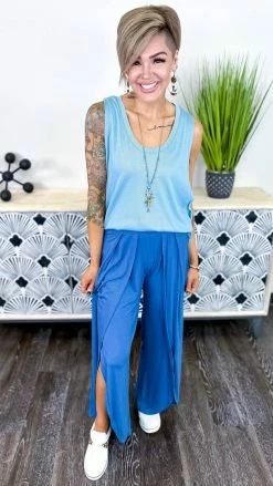 The ZigZag Stripe Blue Gorgeous Day Pants [NO RETURNS]