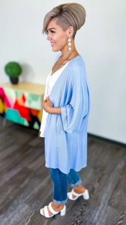 The ZigZag Stripe Blue Gravitating Love Cardigan OUTERWEAR