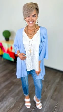 The ZigZag Stripe Blue Gravitating Love Cardigan OUTERWEAR
