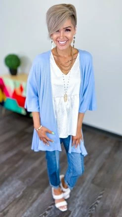 The ZigZag Stripe Blue Gravitating Love Cardigan OUTERWEAR