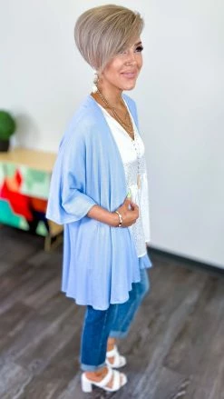 The ZigZag Stripe Blue Gravitating Love Cardigan OUTERWEAR