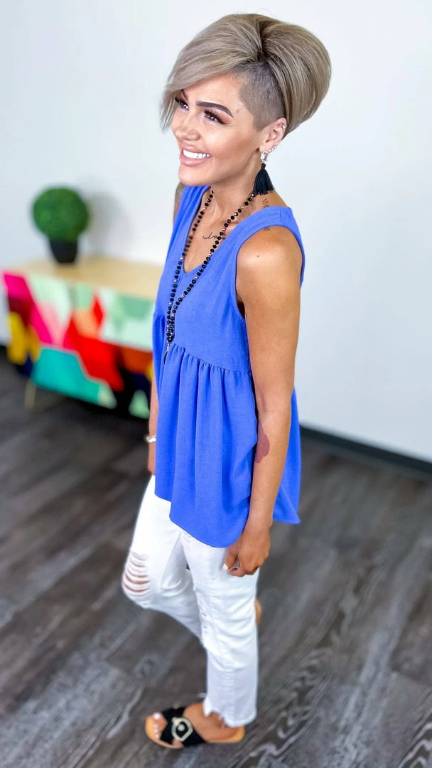 The ZigZag Stripe TOPS & TUNICS Blue Hampton Hills Tank