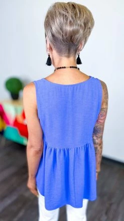 The ZigZag Stripe TOPS & TUNICS Blue Hampton Hills Tank