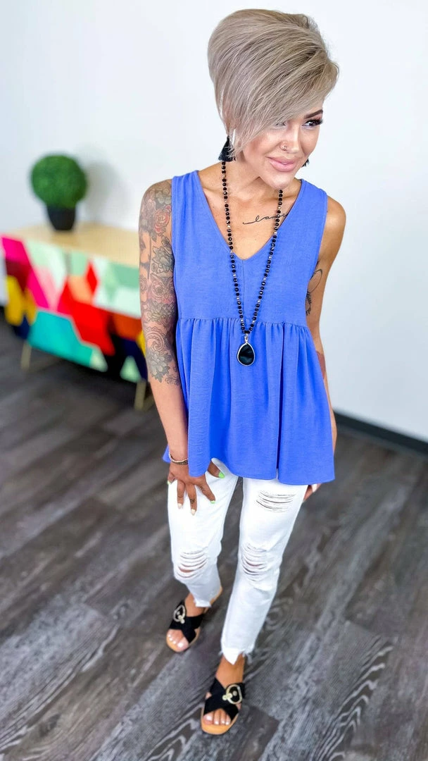 The ZigZag Stripe TOPS & TUNICS Blue Hampton Hills Tank