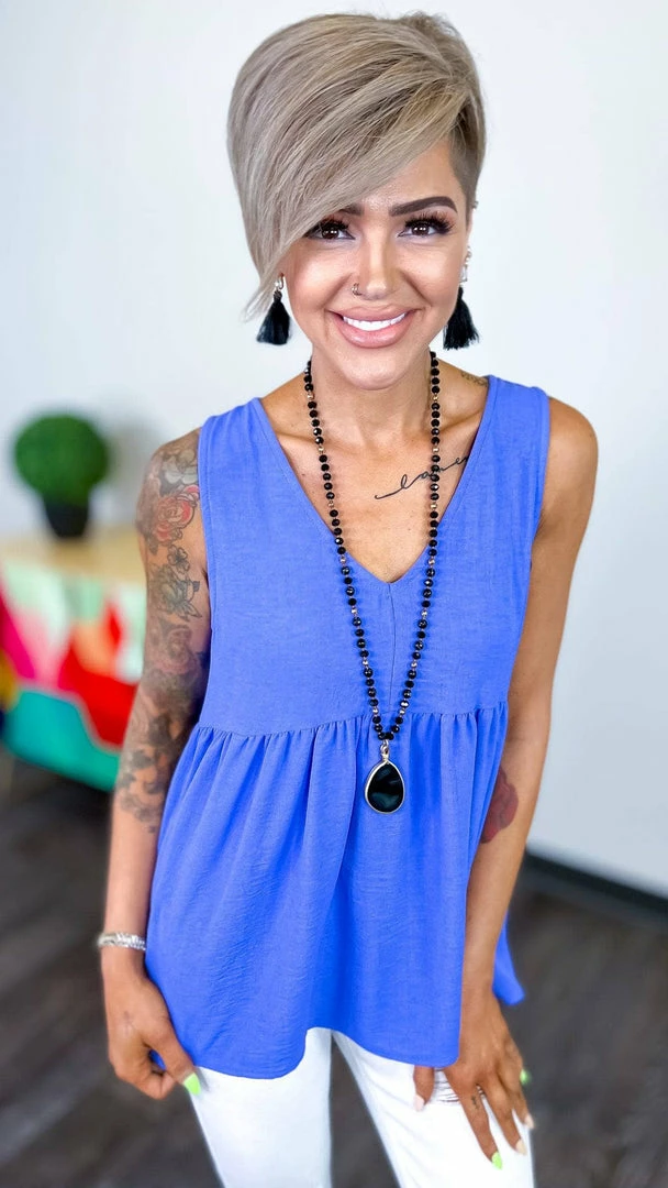 The ZigZag Stripe TOPS & TUNICS Blue Hampton Hills Tank