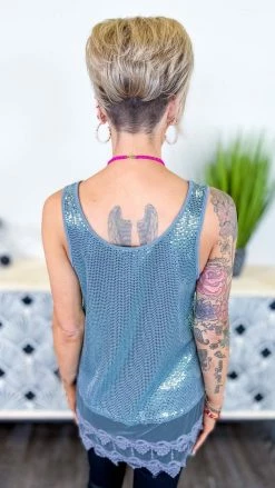 Origami Blue Joyful Glow Tank