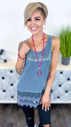 Origami Blue Joyful Glow Tank