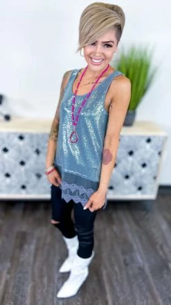 Origami Blue Joyful Glow Tank