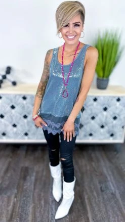 Origami Blue Joyful Glow Tank