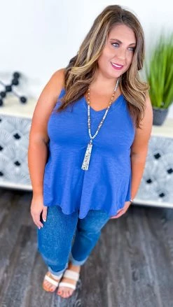 The ZigZag Stripe Blue Lake Gal Tank