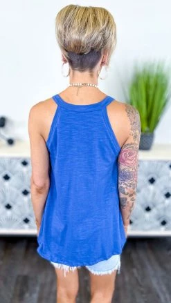 The ZigZag Stripe Blue Lake Gal Tank