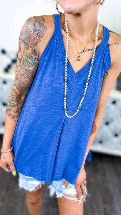 The ZigZag Stripe Blue Lake Gal Tank