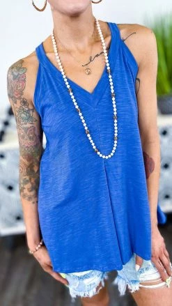 The ZigZag Stripe Blue Lake Gal Tank