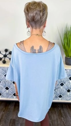 The ZigZag Stripe TOPS & TUNICS Blue Longing To Lounge Top [NO RETURNS]