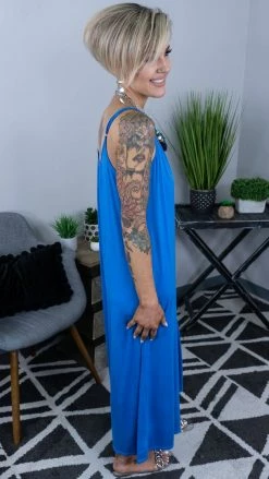 The ZigZag Stripe Blue Modern Style Jumpsuit [NO RETURNS] JUMPSUITS & ROMPERS