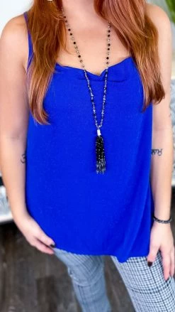 The ZigZag Stripe Blue Night Train Tank TOPS & TUNICS