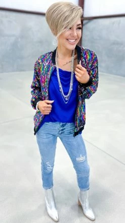 The ZigZag Stripe Blue Night Train Tank TOPS & TUNICS