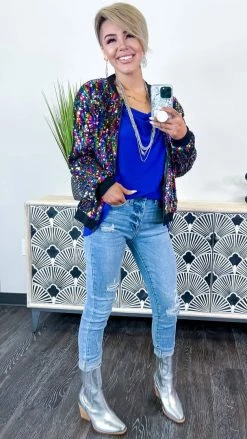 The ZigZag Stripe Blue Night Train Tank TOPS & TUNICS