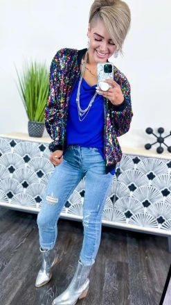 The ZigZag Stripe Blue Night Train Tank TOPS & TUNICS