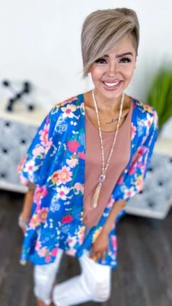 Umgee OUTERWEAR Blue Pretty And Proper Cardigan