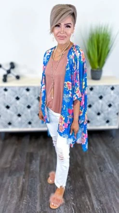 Umgee OUTERWEAR Blue Pretty And Proper Cardigan