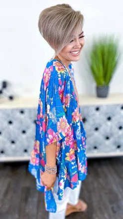 Umgee OUTERWEAR Blue Pretty And Proper Cardigan