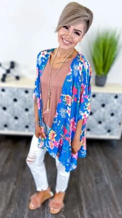 Umgee OUTERWEAR Blue Pretty And Proper Cardigan