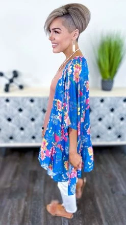 Umgee OUTERWEAR Blue Pretty And Proper Cardigan