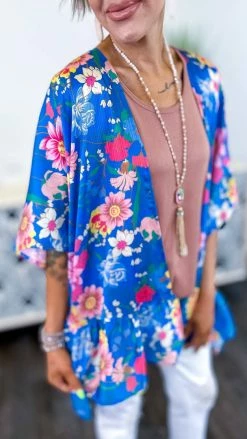 Umgee OUTERWEAR Blue Pretty And Proper Cardigan