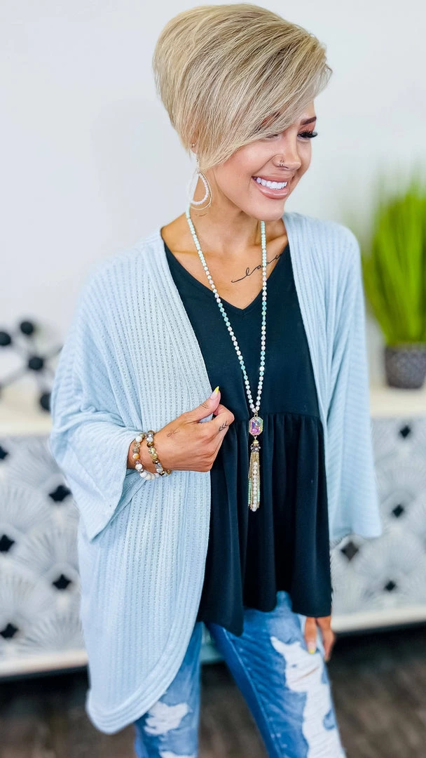 The ZigZag Stripe Blue Pretty Epiphany Cardigan