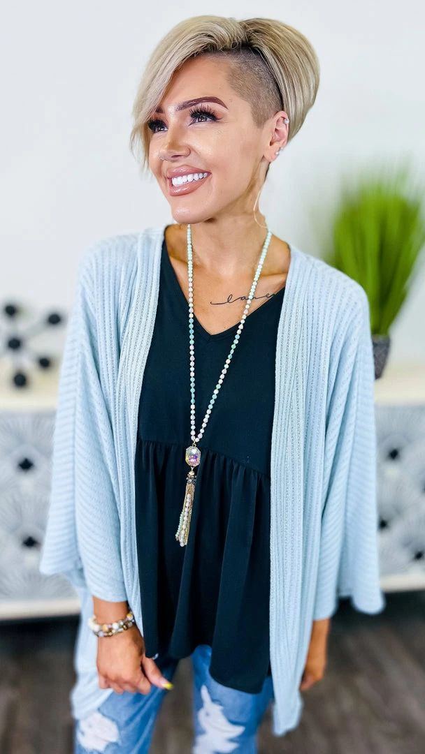 The ZigZag Stripe Blue Pretty Epiphany Cardigan