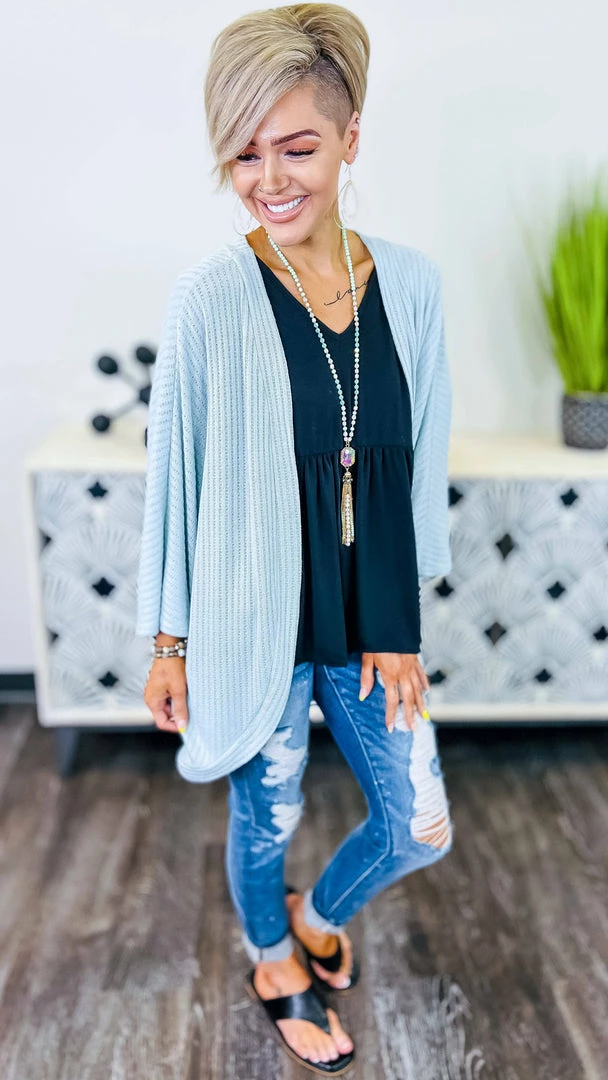 The ZigZag Stripe Blue Pretty Epiphany Cardigan