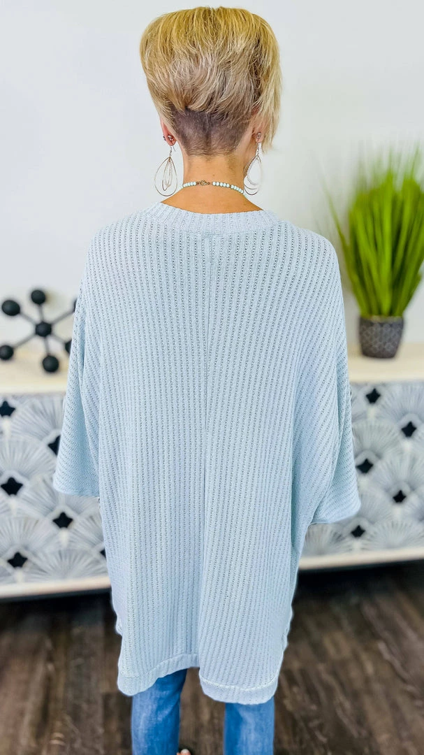 The ZigZag Stripe Blue Pretty Epiphany Cardigan