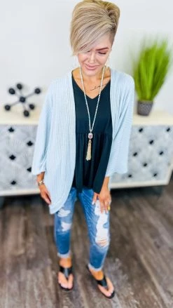 The ZigZag Stripe Blue Pretty Epiphany Cardigan